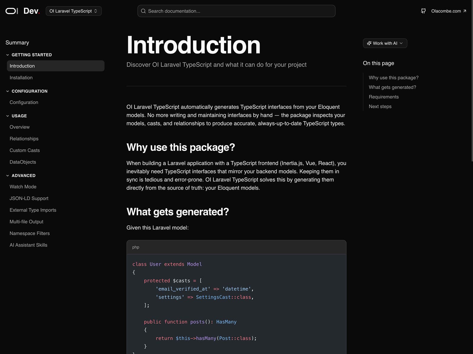 Introduction de la documentation d'un package